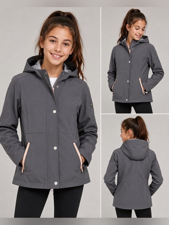 MICHAEL Michael Kors Other - Michael Kors Girls Hooded Soft Shell Jacket – Gray Youth Jacket